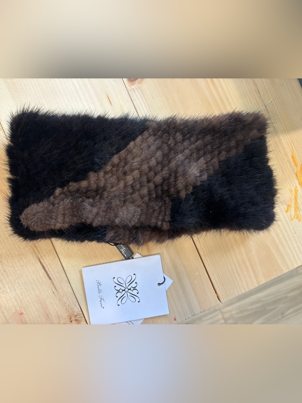Belle Fare NWT Mink Fur Headband / Neck Warmer Denmark Luxury